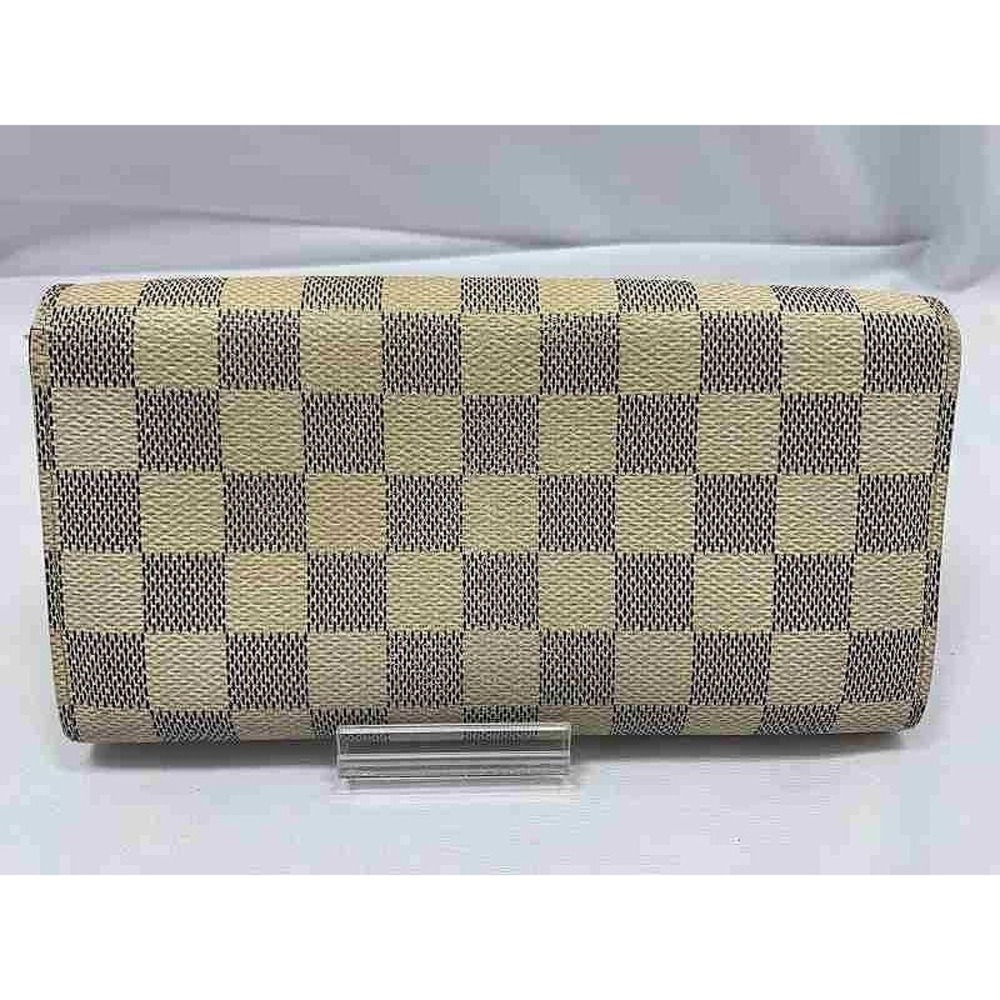 Louis Vuitton Azur White Portefeuille Wallet Sarah Flap Long Damier - Picture 2 of 10